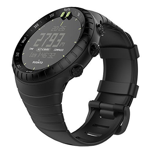 MoKo Banda de Reloj para Suunto Core, Clásico Reemplazo Suave Puño/Pulsera con Cierre de Metal para Suunto Core Smart Watch, se Ajusta a la Muñeca de 5.51"-9.06" (140mm-230mm), Negro