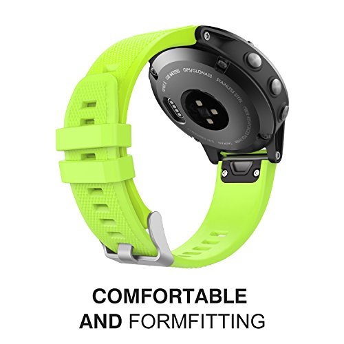 MoKo Correa Compatible con Garmin Fenix 6/6 Pro/5/5 Plus/Forerunner 945/935/Approach S62/S60/Quatix 6/Instinct/MARQ, 22mm Quick Fit Banda Pulsera de Silicona de Repuesto, Verde