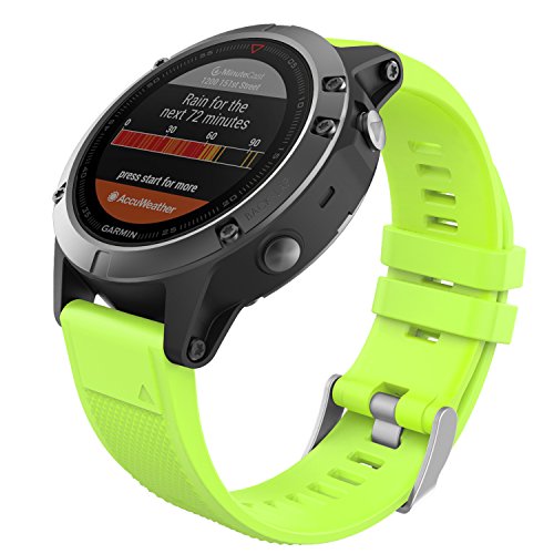 MoKo Correa Compatible con Garmin Fenix 6/6 Pro/5/5 Plus/Forerunner 945/935/Approach S62/S60/Quatix 6/Instinct/MARQ, 22mm Quick Fit Banda Pulsera de Silicona de Repuesto, Verde