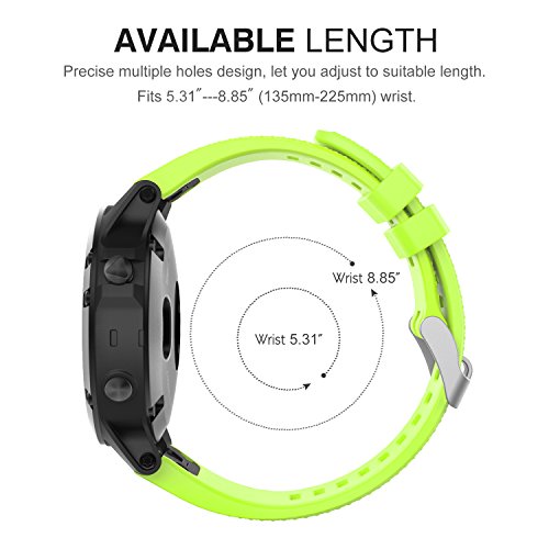 MoKo Correa Compatible con Garmin Fenix 6/6 Pro/5/5 Plus/Forerunner 945/935/Approach S62/S60/Quatix 6/Instinct/MARQ, 22mm Quick Fit Banda Pulsera de Silicona de Repuesto, Verde