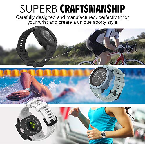 MoKo Correa Compatible con Garmin Instinct/Instinct Esports/Instinct Tactical/Instinct Solar/Camo/Surf/Tide Reloj con GPS, 22mm Pulsera Deportivo de Repuesto de Silicona Suave, Azul Lago