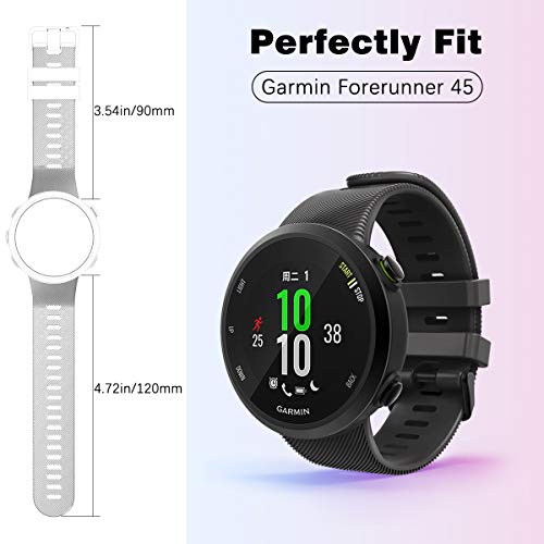 MoKo Correa de Reloj Deportiva Compatible con Garmin Forerunner 45/Forerunner 45S/Swim 2, Pulsera de Reloj Elegante y Ajustable, Banda Inteligente 4.92"-7.48"(125mm-190mm) de Repusto, Negro