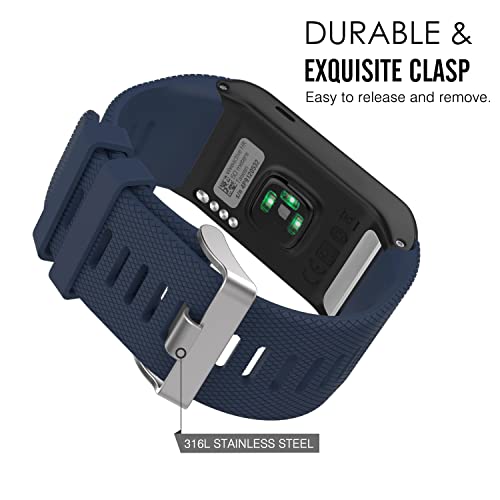 MoKo Correa para Garmin Vivoactive HR Reloj, [2 Pack] Suave Silicona Banda para Garmin Vivoactive HR Sports GPS Smart Watch con Herramienta para Instalación, 2PACK-A Negro & Azul