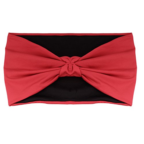 MoKo Headband Bandana - Pañuelo Deportivo Multifuncional Cinta/Bragas de Cabeza y Cuello para Fitness, Ejercicio， Correr, Yoga, Moda y Más, Negro & Rojo (Hombres & Mujeres)