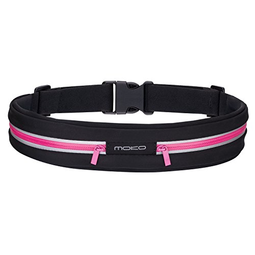 MoKo Riñoneras Belt Universal,Deportivo Cinturón de Correr y Prueba de sudor para Ejercicio, Gimnasio para iPhone 12 Mini/12/12 Pro/11/11 pro/11 pro max/Pixel 4/Pixel 4 xl Galaxy S10 Plus S10e,Magenta