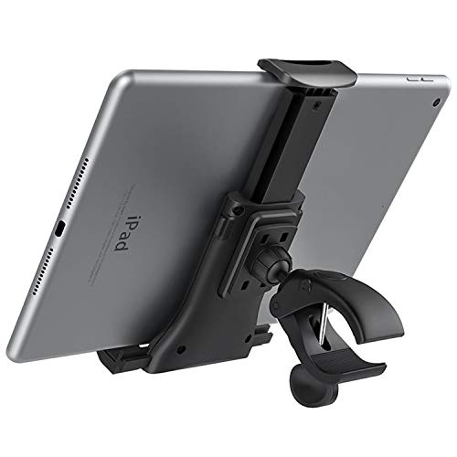 MoKo Soporte en Manija de Bicicleta Móvil, Tableta 4-11 Pulgadas, para Bicicleta Ciclismo Interior, Gimnasio, Cinta Correr, Compatible coniPhone 13 iPad 9, iPad Mini 6, Tab S6, Negro