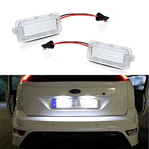 MOLEAQI 2 Piezas Canbus LED luz de matrícula para número de Coche para F-ORD F-ocus 5D Fiesta Mondeo MK4 C-MAX MK2 S-MAX Kuga Galaxy lámpara Blanca para automóvil