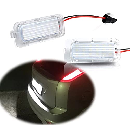 MOLEAQI 2 Piezas Canbus LED luz de matrícula para número de Coche para F-ORD F-ocus 5D Fiesta Mondeo MK4 C-MAX MK2 S-MAX Kuga Galaxy lámpara Blanca para automóvil