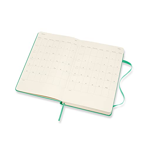 Moleskine, Agenda Settimanale 2022, Agenda Settimanale 12 Mesi, Weekly Planner e Notebook, Copertina Rigida, Formato Large 13 x 21 cm, Colore Verde Gelo, 144 Pagine