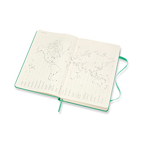 Moleskine, Agenda Settimanale 2022, Agenda Settimanale 12 Mesi, Weekly Planner e Notebook, Copertina Rigida, Formato Large 13 x 21 cm, Colore Verde Gelo, 144 Pagine