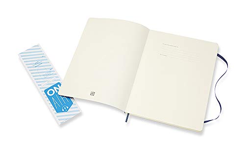Moleskine Classic Notebook, Taccuino a Righe, Copertina Morbida e Chiusura ad Elastico, Formato XL 19 x 25 cm, Colore Blu Zaffiro, 192 Pagine