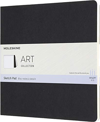 Moleskine - Cuaderno de Dibujo, Papel para Lápices, Carboncillo, Plumas Estilográficas y Marcadores, Tapa Blanda, Color Negro, Tamaño Cuadrado 19 x 19 cm, 48 Páginas