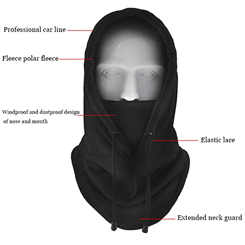 MOLIWEN Pasamontañas Moto Ski Deporte Impermeable Cuello Protector, Balaclava Polar, Sotocasco Máscara para Ciclismo para Hombre y Mujer (Negro)