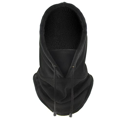 MOLIWEN Pasamontañas Moto Ski Deporte Impermeable Cuello Protector, Balaclava Polar, Sotocasco Máscara para Ciclismo para Hombre y Mujer (Negro)