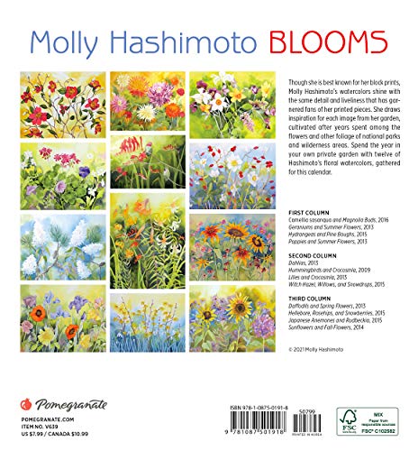 Molly Hashimoto- Blooms 2022 Mini Wall Calendar