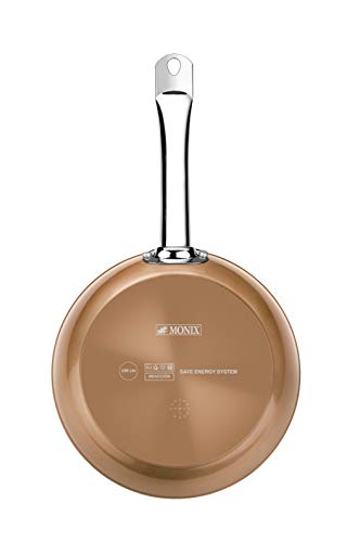 Monix Copper - Set de 2 Sartenes Efecto Cobre, 20-24 cm, Aluminio Forjado Antiadherente con Partículas de Titanio, para Todo Tipo de Cocinas Incluso Inducción