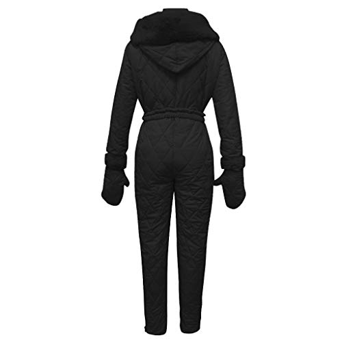 Mono de nieve para mujer, cálido y grueso, para hacer snowboard - Traje de esquí y otros deportes al aire libre, con cremallera, negro, M