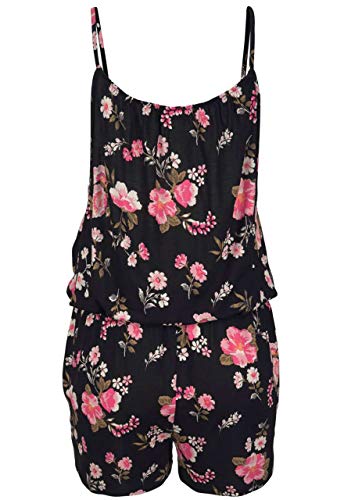 Monos de Vestir para Mujer Verano Jumpsuit Casuales con Estampado Floral Mono sin Mangas con Bolsillos