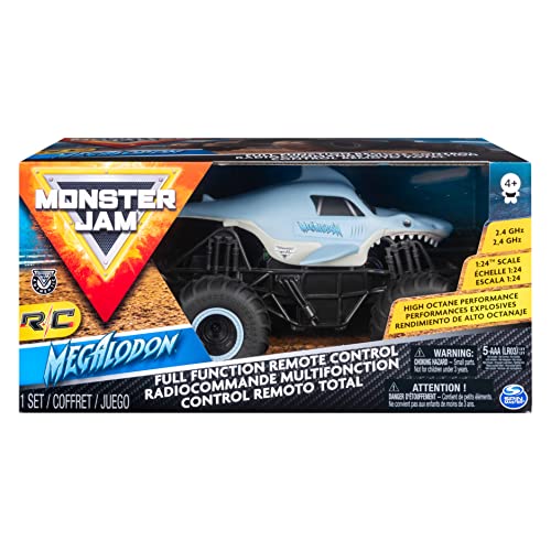 Monster Jam Megalodon - Monster Truck con Mando a Distancia Oficial a Escala 1:24, 2,4 GHz, a Partir de 4 años