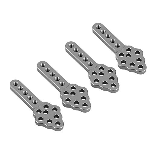 Montaje del Amortiguador de Choques del Coche RC, 4 Pcs/Set 4 Pcs/ Juego Amortiguador de Choque Placa de Montaje de Amortiguador de Altura Ajustable para 1/10 Crawler Coche Accesorios(Color Titanio)