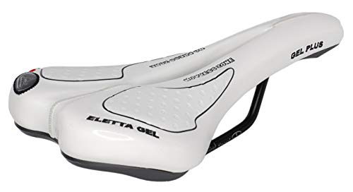 Montegrappa - Sillín para bicicleta de carretera MTB Trekking Unisex Mod. SM Eletta Gel 1150 Made in Italy Color Blanco