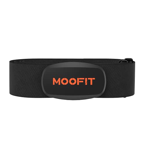 moofit Sensor de Frecuencia Cardíaca Cinta Pulsometro Bluetooth & Ant+ Pulsometro Banda Pectoral Pecho para Zwift, Wahoo, Endomondo, Openrider, Elite hrv App, iCardio