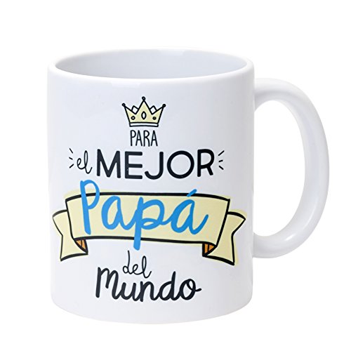 Mopec Taza Cerámica para el Mejor Papá, Porcelana, Blanco, 1 Unidad (Paquete de 1)