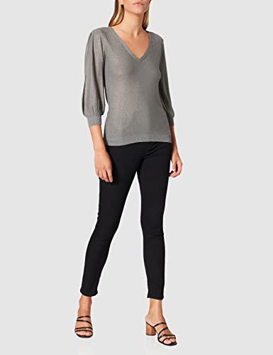 Morgan Pull Fin Col V Avec Lurex 212-mchoco Suter Pulver, Gris Claro, M para Mujer