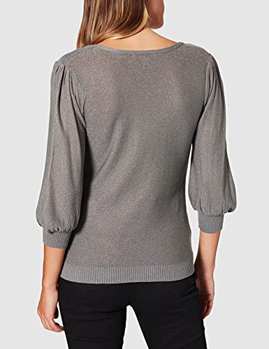 Morgan Pull Fin Col V Avec Lurex 212-mchoco Suter Pulver, Gris Claro, M para Mujer