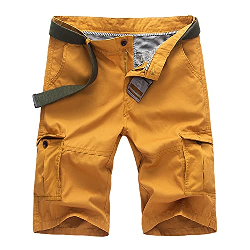 moroess Pantalones cortos informales para hombre, pantalones cortos tácticos, de caza, para camping y actividades al aire libre amarillo 40