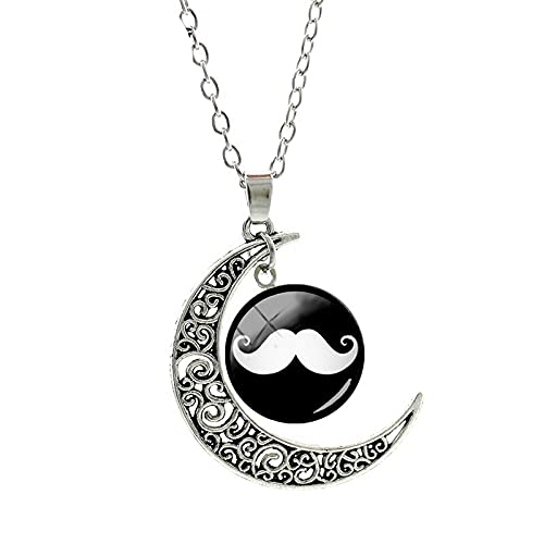 Morsa Bigotes Antigua Luna Mujer Y Hombre Colgante Collar Accesorios Cristal Joyería Larga Mujer