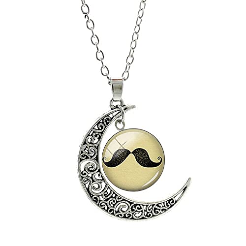 Morsa Bigotes Antigua Luna Mujer Y Hombre Colgante Collar Accesorios Cristal Joyería Larga Mujer