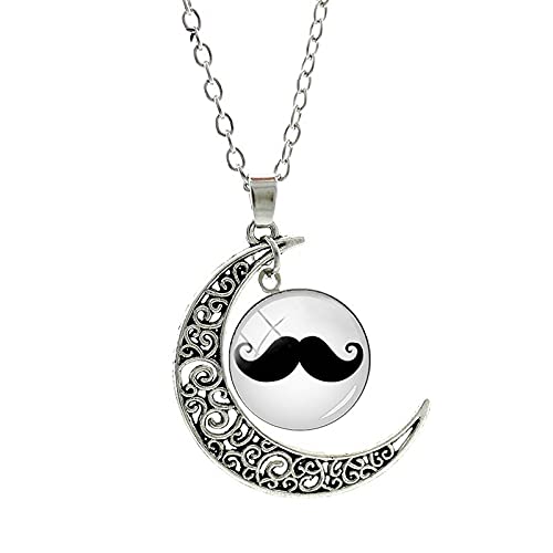 Morsa Bigotes Antigua Luna Mujer Y Hombre Colgante Collar Accesorios Cristal Joyería Larga Mujer