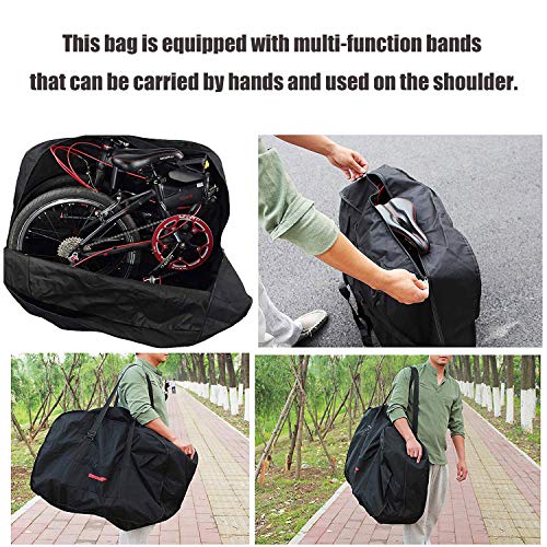 MORUDO Bolsa de transporte para bicicleta plegable para avión o coche Metro 14/16/20 pulgadas (negro)