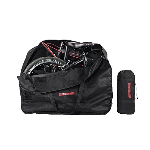 MORUDO Bolsa de transporte para bicicleta plegable para avión o coche Metro 14/16/20 pulgadas (negro)