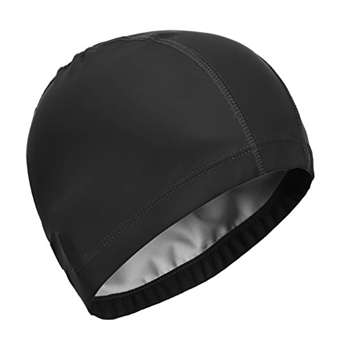 Morza Gorro de baño elásticos PU Impermeable Proteger Gorro de baño Orejas Sombrero de Pelo Largo Deportes de natación Piscina SPA Gorra de natación por un Hombres Mujeres