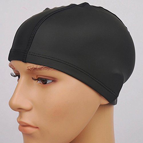 Morza Gorro de baño elásticos PU Impermeable Proteger Gorro de baño Orejas Sombrero de Pelo Largo Deportes de natación Piscina SPA Gorra de natación por un Hombres Mujeres