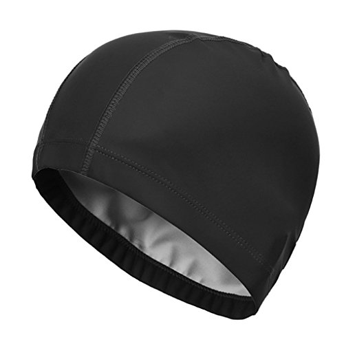 Morza Gorro de baño elásticos PU Impermeable Proteger Gorro de baño Orejas Sombrero de Pelo Largo Deportes de natación Piscina SPA Gorra de natación por un Hombres Mujeres