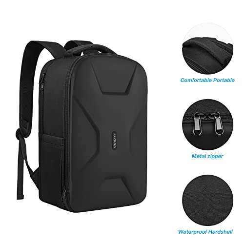 MOSISO 15,6-16 Pulgadas Mochila para Portátil con Puerto de Carga USB,Impermeable,Rígida,Mochila Informal Antirrobo de Viaje con Correa para Equipaje,Mochila Escolar para Mujeres y Hombres, Negro