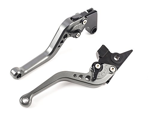 MOTO Frenos y Embrague CNC Corto Palanca Ajustable Aluminio para Sport Bike YAMAHA FZ6 FAZER FZ1 FAZER FZ6R XJ6 DIVERSION FZ8 MT-07 MT-09/SR/FZ9 un par (F16/Y688) SPL077 (titanium)