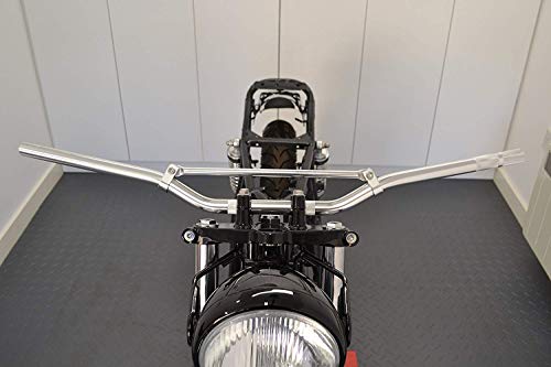 Moto Manillar Para Trail Motocross Streetfighter Motocicleta Soporte - 22mm 7/8" - Plateado