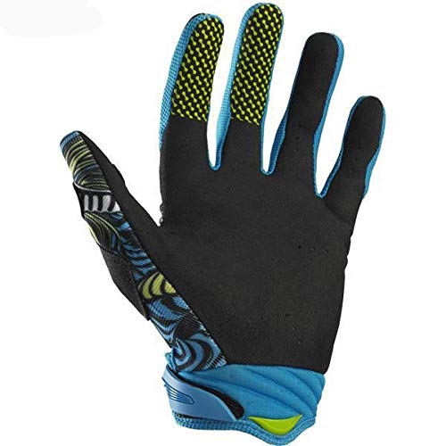 Motocicleta Bicicleta de montaña Guantes Deportivos para Montar Ghost Head Bike Racing Guantes Antideslizantes Dedo Largo - Azul, M