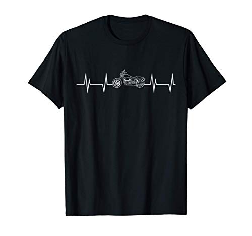 Motocicleta Latido del corazón Divertido Motociclista Camiseta