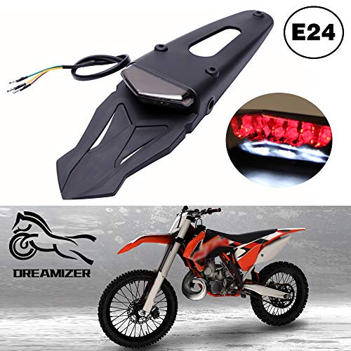 Motocicleta LED Luz trasera Luz de freno Guardabarros trasero con soporte Luz para Todoterreno SMR 690 CR EXC WRF 250 450 125SX XR DRZ KLX KMX WR125