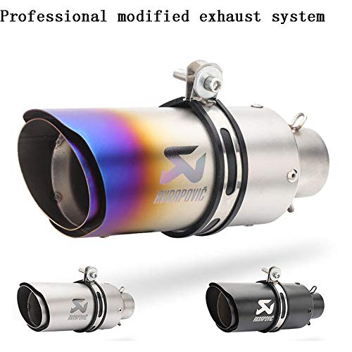 Motocicletas Scorpio Escape Tip Silenciador 51-60 mm Acero Inoxidable Moto Muffler Tube Tube Tailpipe para Motocicletas Scooter Dirt Bike Tail Piezas (Color : Silver, Size : 60mm)