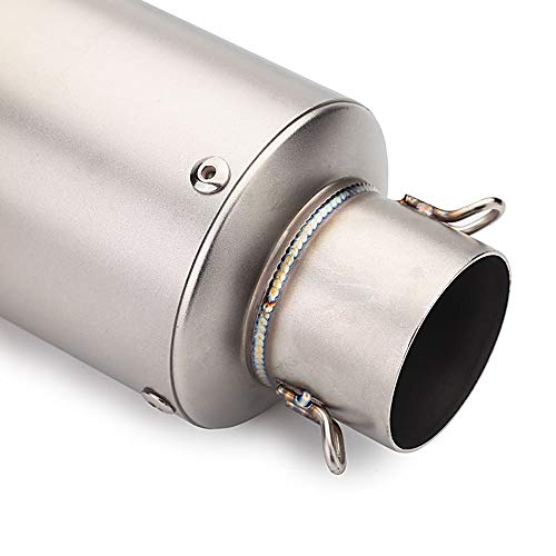 Motocicletas Scorpio Escape Tip Silenciador 51-60 mm Acero Inoxidable Moto Muffler Tube Tube Tailpipe para Motocicletas Scooter Dirt Bike Tail Piezas (Color : Silver, Size : 60mm)