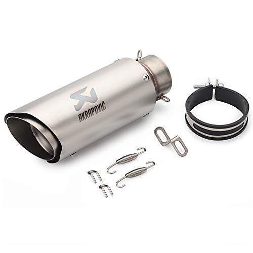 Motocicletas Scorpio Escape Tip Silenciador 51-60 mm Acero Inoxidable Moto Muffler Tube Tube Tailpipe para Motocicletas Scooter Dirt Bike Tail Piezas (Color : Silver, Size : 60mm)