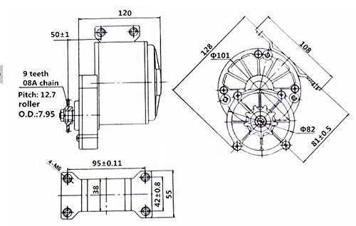 Motores eléctricos de MY1016Z3 24V 350W para Las bicis Motor de desaceleración del Engranaje del Cepillo de Alta Velocidad de la E-Bicicleta