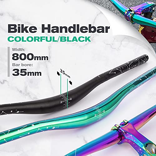 Mountain Bike Manillar, Manillar Bicicleta de Monta Elevador de Aleación de Aluminio, 35mm*800mm Bike Handlebars, for MTB Road Cycling Folding Racing Handle Bar,Multicoloured