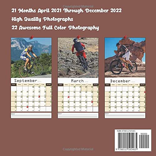Mountain Bikes Calendar 2021-2022: April 2021 Through December 2022 Square Photo Book Monthly Planner Mountain Bikes small calendar